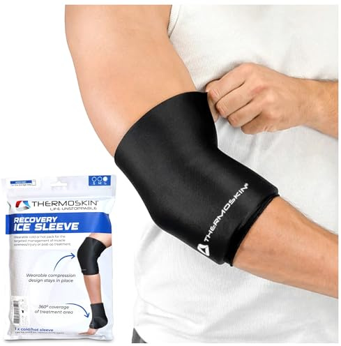 Thermoskin Recovery Ice Sleeve – kylmanschett för knän, ben, arm och fotled – kall & värmeterapi, kylpaket med kompression – flexibel kylkompress och kylning för muskler, leder och kropp, L