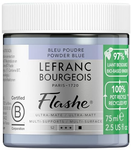 Lefranc Bourgeois Flashe Bio Based Peinture acrylique Pot de 75ml Bleu Poudre Série 2
