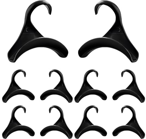 FUSONGQINTANG 10 Pièces Crochet Sac à Main Penderie Crochets pour Sacs à Main PP Crochets de Rangement pour Suspendre Sacs Cartables Foulards et Cravates (Noir)