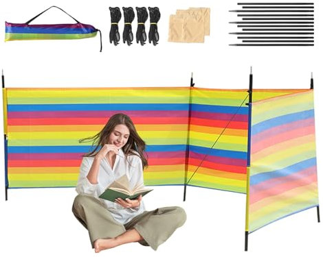 Strandwindschutz | Camping Sichtschutz Windblocker - Schutz Winddicht mit Stangen & Tragetasche, Schatten Outdoor Gear Tragbar für Angeln Picknick BBQ