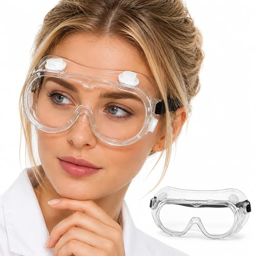 Occhiali protettivi per ciglia e sopracciglia regolabili, protezione post-LASIK, design adatto agli occhiali (trasparente, 1 pezzo)