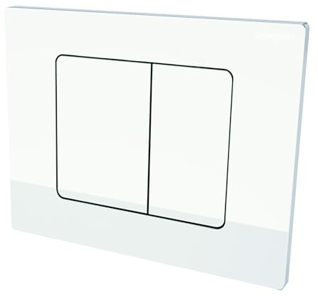 Wirquin 55723015 Plaque de déclenchement WC Square Blanche en ABS, double chasse