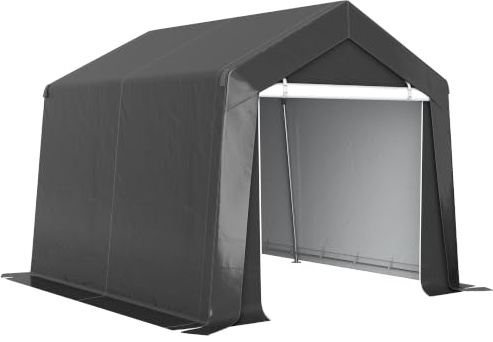 Outsunny garagetält 3 x 3 m vattentätt garagetält med rulldörr ventilationsfönster förlängda kanter, UV-resistent lagertält, carport tältgarage skydd för bil SUV trädgårdsredskap, motorcykel