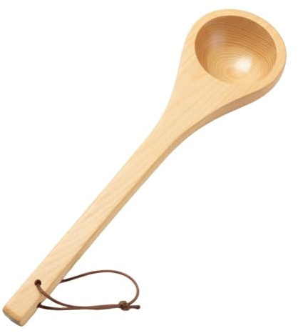 Cederträ bastu duschslev, 38 cm värmebeständig sked med snöre, skandinavisk design för säker bastu
