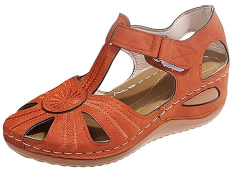 Générique Women's Closed Toe Wedge Sandals - Comfortable Sandal Women Summer Casual Shoes Hollow Out Breathable Sandalette Platform Shoe Large Size Mule Chic Sandallets