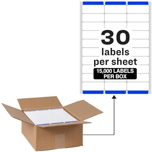 Avery Printable Address Labels with Sure Feed, 1 x 2-5/8 Customizable Stickers, White, 15,000 Blank Mailing Labels for Laser Printers, Great for Mailing, Shipping, and More (95915)