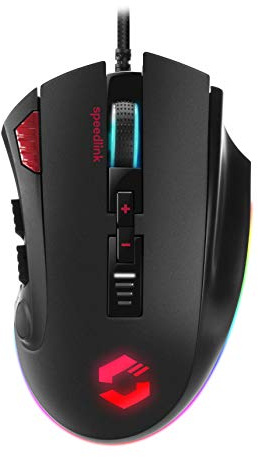 Speedlink TARIOS RGB Gaming Mouse - USB Maus mit RGB Beleuchtung für Büro/Home Office (12 programmierbare Tasten - mit dpi-Schalter bis zu 24000 dpi) für PC/Notebook/Laptop, schwarz