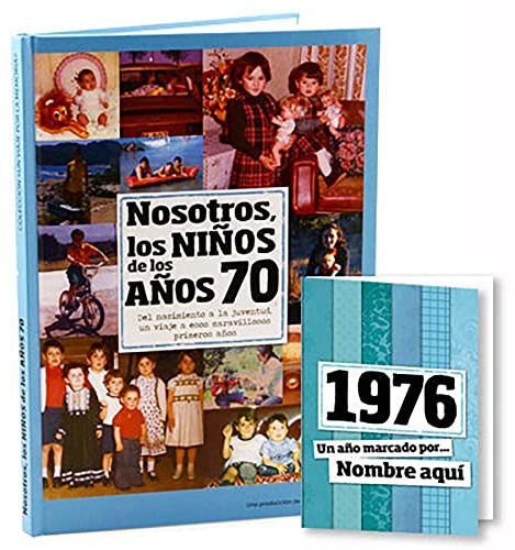 Calledelregalo 1976 Libro 'Nosotros los niños de los años 70' más una tarjeta del 1976 personalizada