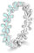VELESAY 925 Sterling Silber Damen Gänseblümchen Ring Frauen Eheringe Verlobungsring Ewigkeitsring Ring Blau Blumen Gänseblümchen Ring US6