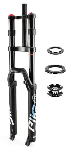 26/27.5/29 Inch Travel 130mm MTB Air Suspension Fork 1-1/8 Straight Tube QR 9mm Double Shoulder Manual Lockout Ultralight Mountain Bike Front Forks (Color : Black, Size : 29 inch)