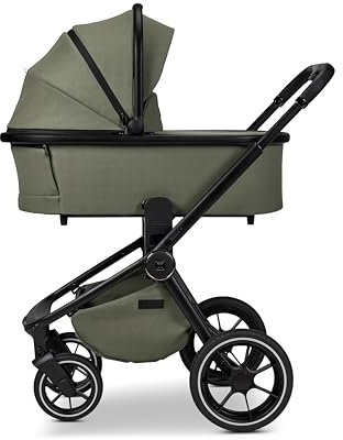 MOON Resea+ moss, Kombi-Kinderwagen Edition+, mit Wanne und Sportwagen Sitz, bis 22kg, Kollektion 2025