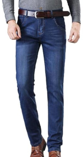 Jeans Coupe Droite pour Hommes Jeans Stretch Coupe Slim Pantalon de Travail Couleur Pure Basique Décontracté Offre de Printemps Ete Pantalon de Jogging en Denim Sport Jean Skinny Pants