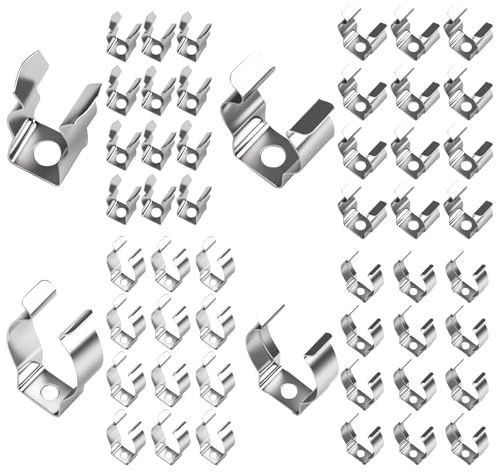 48pcs Assorted Spring Terry Clips, Metal Wall Clips Storage Grip Wall Mounted Storage Hangers Tool Holder Tidy, Tool Organizer for Garages Sheds Yards Cupboards Garden, 22/23/32/35mm