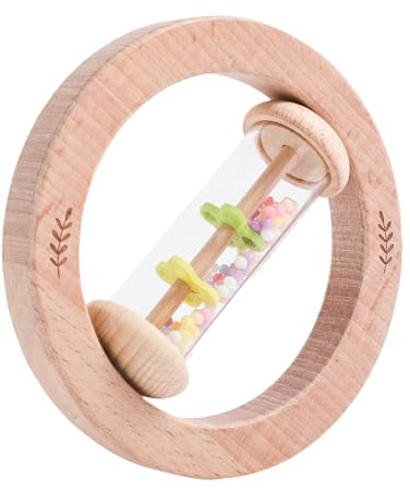 Biniveil Jouets Hochets en Bois pour Bébés | Jouets Musicaux Bébé,Stimuler Les Sens Développement Des Dès 6 Mois