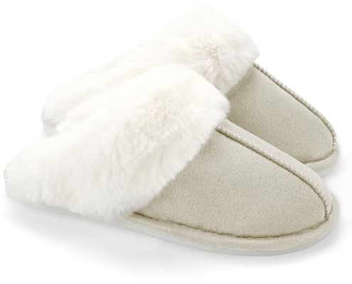 QQSQ Zapatillas de Estar por Casa Mujer Hombre Invierno Cálido Casa Peluche Pantuflas Comodas Caliente Zapatos de Algodón Confortables Antideslizante Interior Exterior