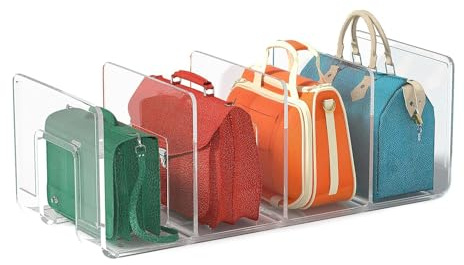 Generico Handväskeorganisator - Transparent 4-facks väskorganisatör, högkvalitativt material, väskorganisatör, väska organisatör, avdelare för kökshyllor