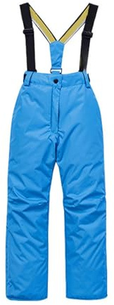 YCBMINGCAN Pantalones de esquí para niños y niñas, pantalones de peto para exteriores, impermeables, resistentes al viento, cálidos, con cremallera y tirantes para esquí