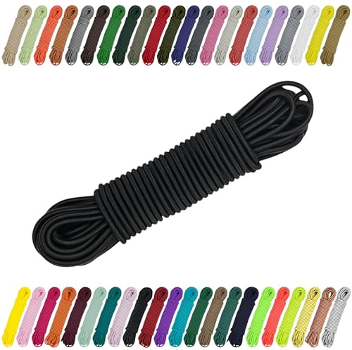 CARTONARE Gummisnöre 2 mm 3 mm elastiskt snöre för sömnad, pyssel och utomhus – rundgummi, expanderrep, gummiband (580) svart, 2 mm x 10 m