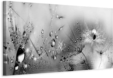 murando - Quadro Moderno Fonoassorbente Soggiorno, Soffioni Grigi 120x40cm
