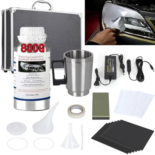 TONZACK Headlight Restoration Kit, Car Headlight Repair Kit, Car Headlight Lens Restoration Kit, with 600ml Repair Fluid for Repair Headlight Yellowing, Haze, Scratch (600ml)