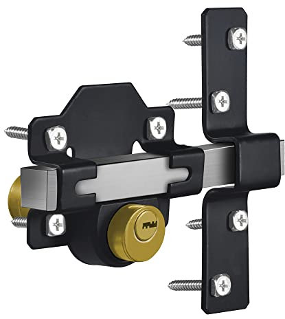 Barn Door Lock, 70mm, Fence Gate Lock, Double Sided Gate Latch, Door Lock for Wodden Gate, Supplied with 5 Keys