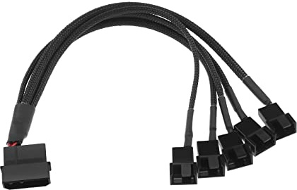 YINETTECH 5 in 1 4-pin Molex to 5 x 3-pin / 4-pin PC Chassis Fan Separator PC Chassis Fan Separator Y Power Adapter Cable Compatible with 3 or 4 Pin Fans