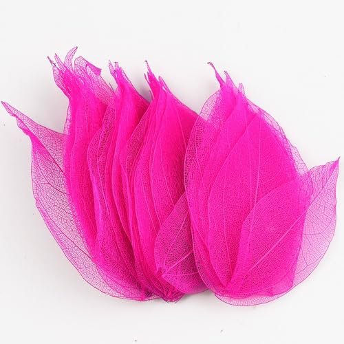 36 foglie naturali secche per fai da te, foglie decorative asciutte, per lavori fai da te, artigianato, matrimoni, bouquet, scrapbooking, creazione di biglietti per bricolage, rosso rosa