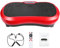 LIFERUN Vibrationsplatte 120 Intensitätsstufen + 10 Trainingsprogramme Leiser Motor Heimfitnessgerät Ganzkörpertraining Muskeltraining Massagegerät mit Fernbedienung und Trainingsgurt Bis 180 kg (Rot)
