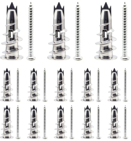 120 Pcs Heavy Duty Plasterboard Fixings,Self Drilling Drywall Anchors | Self Drilling Anchor Screws,Metal Plasterboard Wall Plugs and Screwsset for Concrete Plaster Board Wall Fixings