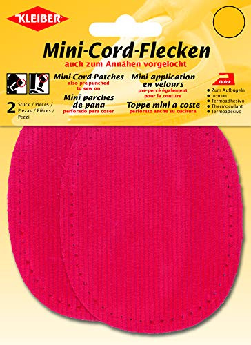 Kleiber + Co.GmbH Fein-Cord-Flecken Mini, 100% Baumwolle, rot, 11 x 8,5 cm