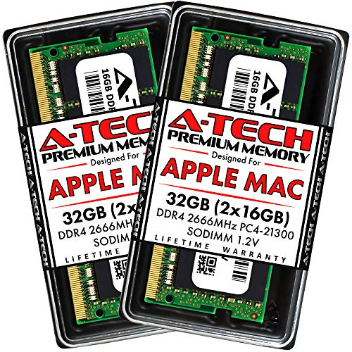 A-Tech 32GB Kit (2x16GB) RAM for Apple iMac & Mac Mini (2018, 2019 & 2020) | DDR4 2666 MHz SODIMM PC4-21300 / PC4-21333 260-Pin SO-DIMM Memory Upgrade