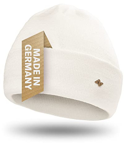 NYTTED® Merino Mütze | 100% feinste Merinowolle | warm, weich & strechbar | Wollmütze für Herren & Damen, Wintermütze, Strickmütze, Merino, Wollweiß