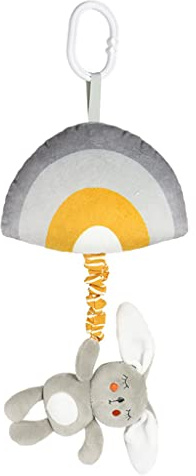 Blublu Park Baby Hanging Musical Toy with Music Box, Baby Lullaby Pull Musical Sensory Toys for Babies Boys and Girls, Clip On Infant Pram Pushchair Cribs Strollers Car Seats Toys, Rainbow