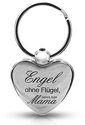 Schlüsselanhänger Herz Geschenk für Mama | Engel ohne Flügel, nennt man Mama | Schutzengel Schlüsselanhänger Geschenkidee für Mütter zum Muttertag | Geburtstagsgeschenk für Mama | Schlüssel Anhänger