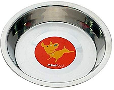 Shallow Stainless Steel Cat/Dog Bowls (15cm Diameter) - Pack of 2
