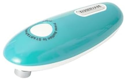 Farberware Compact Battery Operated Hands-Free Automatic Can Opener for any Size Can with Magnet to Safely Remove Lid, Seamless Opening Decreases Sharp Edges for Easily and Safely Opening Cans, Aqua