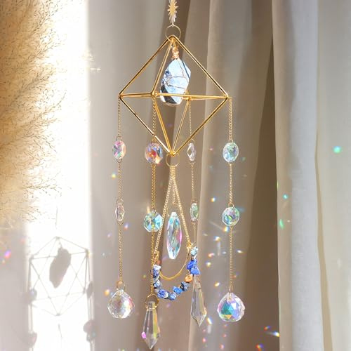 YeahBoom Atrapasoles Cristal,Colgante Cristal,Crystal Suncatcher Ornamento Colgante,Sun Catcher para Ventanas Jardines,Campanas Viento Cristal Atrapasueños para Colgar en Casa, Jardín, Oficina