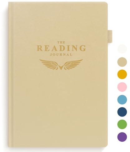 SIMVIA Läsdagbok - Elegant bokjournal läsningslogg för recensioner och läsframstegsspårning - Omtänksam present till bokälskare och läsare - 110 bokrecensioner (beige)