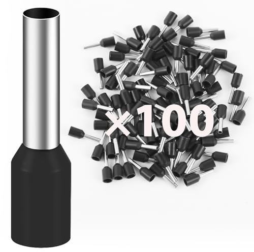 100 casquillos de 1,5 mm² de largo, terminales de cable de 8 mm, conectores de crimpado, virolas