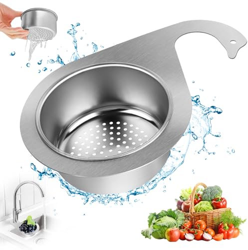 TNOMSNO Cesta de Drenaje Tipo Cisne, Colador de Fregadero de Cocina Colador Fregadero, Cesto Colador para Lavar Frutas y Verduras