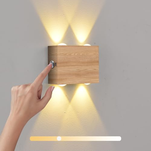 VOMI Applique da Parete Interno Senza Fili, LED Lampada da Parete Magnetica USB Ricaricabile Touch Dimmerabile Senza Collegamento di Alimentazione con Batteria 4000mAh per Camera Letto, 2 Pezzi