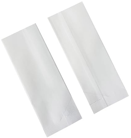 WACCOMT Pack de 100 Piezas de Papel Kraft Termosellable Mylar Film Bolsas de Vacío Papel de Aluminio Bolsa Plana con Muesca para el Envasado de Alimentos (Blanco, 5.5x15cm (2.2x5.9 inch))