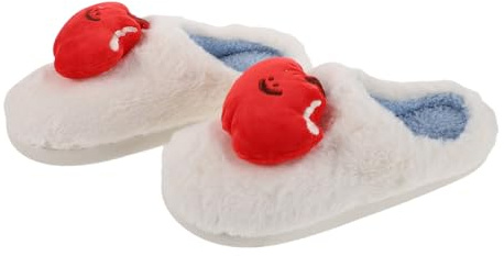 POPETPOP Plush Slippers Fuzzy Cozy Cartoon Fruit Design Warm Plush Winter House Shoes For Women And Couples Indoor Use