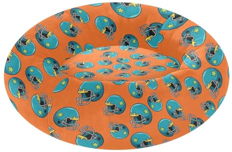 Rugby Orange Helmets - Cama ortopédica para mascotas y gatos, cálida y acogedora cama ortopédica para perros de tamaño extra pequeño