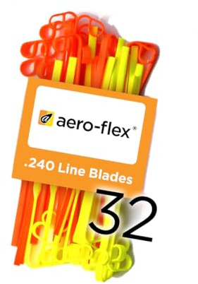 Aero-Flex® Premium Replacement Flexible Line Blades for Trimmers - Durable String Replacement - .240 Line Blades (32 Combo Pack)