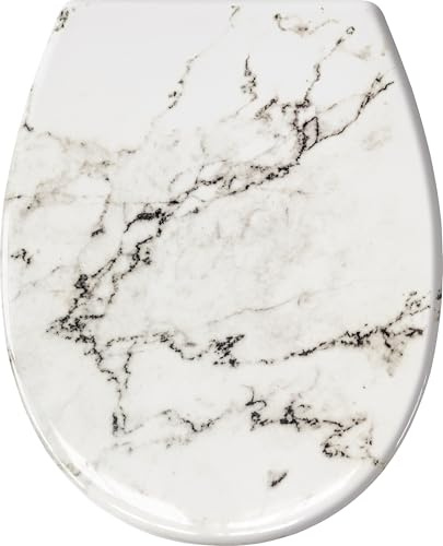 Kleine Wolke 1843901075 Marble WC-Sitz, Duroplast, Anthrazit, 37 x 45 x 5 cm