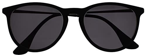 OPULIZE Jet Sonnen Leser Brille Stilvoller großer Designer-Rahmen Kratzfest Getönte Linse UV400-Schutz Schwarzgummierte Vorderseite Silber Bügeln Schwarz Spitzen Herren Damen S96-1+1.00