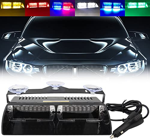 yifengshun multicolore 16 LED Gyrophare application de la loi d'urgence balise danger LED Flash stroboscopique clignotant lumières 12V Camions SUV Intérieur Toit/Dash/Pare-brise