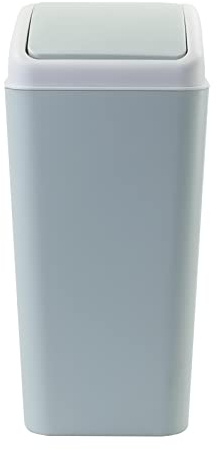 Bringer 15 L Kitchen Swing Top Waste Bin, Plastic Trash Bin with Swing Lid, Blue, F
