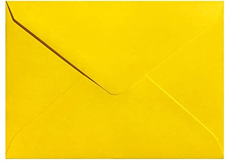 Paper24 Mini Umschläge 60x90 mm für Visitenkarten in der Farbe Intensiv Gelb 250 Umschläge